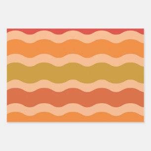 Abstract retro 70s groovy funky golven  inpakpapier vel