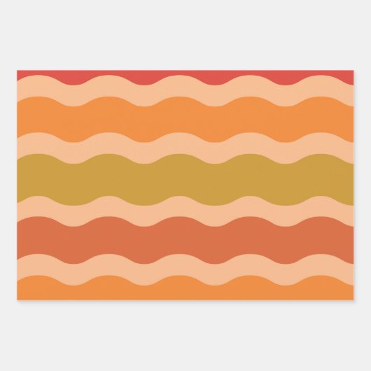 Abstract retro 70s groovy funky golven inpakpapier vel (Voorkant)