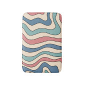 Abstract Retro 70s Marmeren Blauw Rood Groovy Patr Badmat (Voorkant Verticaal)