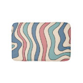 Abstract Retro 70s Marmeren Blauw Rood Groovy Patr Badmat (Voorkant)