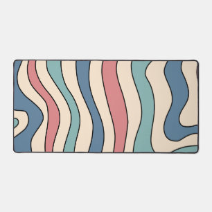 Abstract Retro 70s Marmeren Blauw Rood Groovy Patr Bureaumat