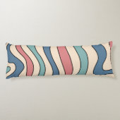 Abstract Retro 70s Marmeren Blauw Rood Groovy Patr Lichaamskussen (Achterkant)