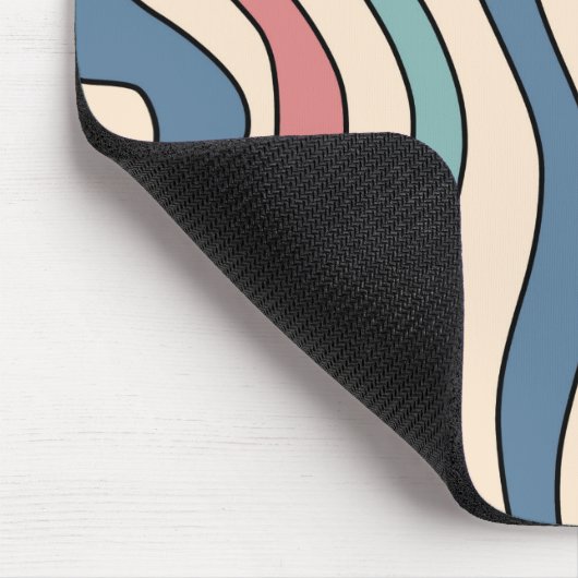 Abstract Retro 70s Marmeren Blauw Rood Groovy Patr Muismat (Hoek)