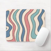 Abstract Retro 70s Marmeren Blauw Rood Groovy Patr Muismat (Met muis)