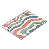 Abstract Retro 70s Marmeren Blauw Rood Groovy Patr Notitieboek (Linkerzijde)