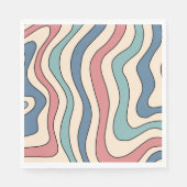 Abstract Retro 70s Marmeren Blauw Rood Groovy Patr Servet (Voorkant)