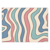 Abstract Retro 70s Marmeren Blauw Rood Groovy Patr Tafelkleed (Voorkant (Horizontaal))
