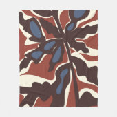 Abstract Retro Blad Motief Fleece Deken (Voorkant)