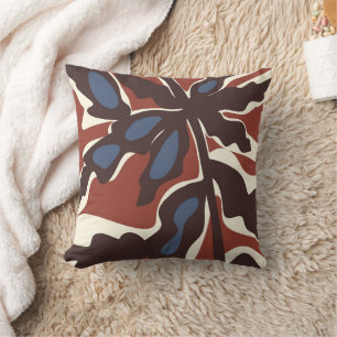 Abstract Retro Blad Motief  Kussen