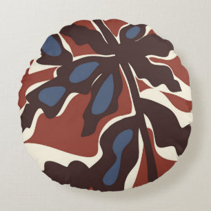 Abstract Retro Blad Motief Rond Kussen