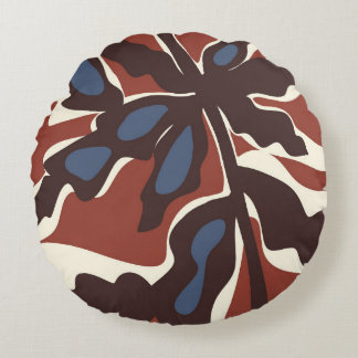 Abstract Retro Blad Motief Rond Kussen