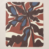 Abstract Retro Blad Motief Sherpa Deken (Voorkant)