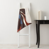 Abstract Retro Blad Motief Sherpa Deken (In situ)