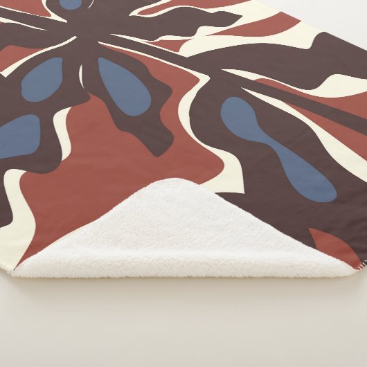 Abstract Retro Blad Motief Sherpa Deken (3/4)