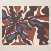 Abstract Retro Blad Motief Sherpa Deken (Voorkant (horizontaal))
