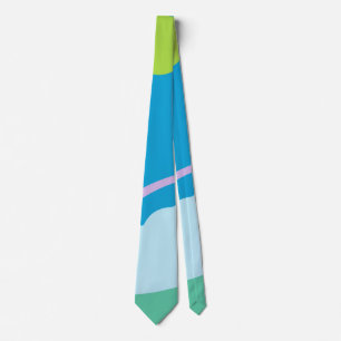 Abstract Retro Blauwe en Groene Textuur Strepen Stropdas