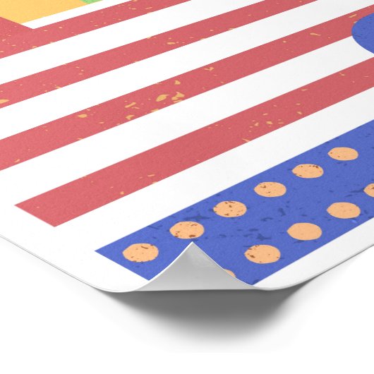 Abstract Retro Block Art Poster (Hoek)