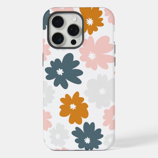 Abstract Retro Bloem iPhone Hoesje (Achterkant)
