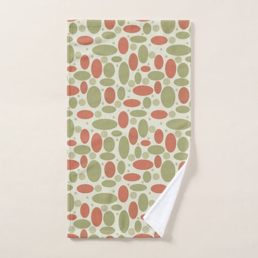 Abstract retro-bruin beige groene zee springsteen bad handdoek (Handdoek)
