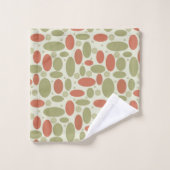 Abstract retro-bruin beige groene zee springsteen bad handdoek (Wasdoekje)