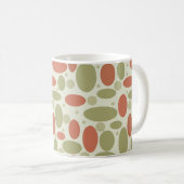 Abstract retro-bruin beige groene zee springsteen koffiemok (Voorkant rechts)