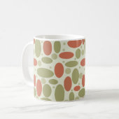 Abstract retro-bruin beige groene zee springsteen koffiemok (Voorkant links)