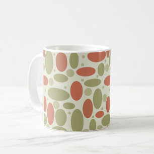 Abstract retro-bruin beige groene zee springsteen koffiemok