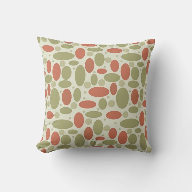 Abstract retro-bruin beige groene zee springsteen kussen (Voorkant)