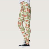 Abstract retro-bruin beige groene zee springsteen leggings (Links)