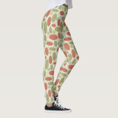 Abstract retro-bruin beige groene zee springsteen leggings (Rechts)
