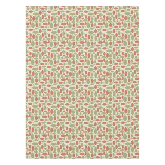 Abstract retro-bruin beige groene zee springsteen tafelkleed (Voorkant)