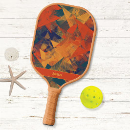Abstract Retro Cool Patroon Geborduurd Sportief Pr Pickleball Paddle