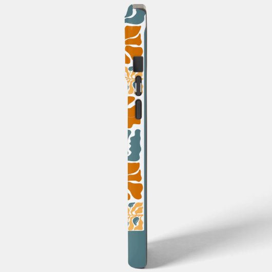 Abstract Retro Floral iPhone Case with Custom Name (Achterkant / Links)