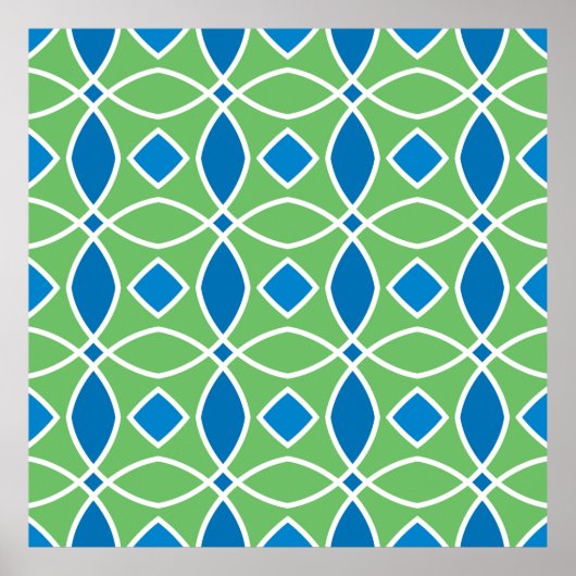 Abstract Retro Geometric seamless pattern with tri Poster (Voorkant)
