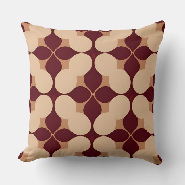 Abstract Retro Geometrisch Naadloos Patroon Kussen (Voorkant)