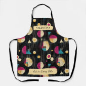 Abstract Retro Geometrisch Schort met Aangepaste N (Voorkant)