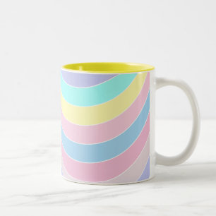 abstract retro-golfpatroon Two-Tone koffiemok Tweekleurige Koffiemok