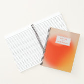 Abstract Retro Gradiënt Oranje Aangepaste Naam  Notitieboek (Binnen)
