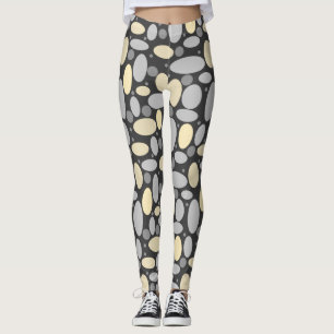 Abstract retro grijs beige pastelsteen voor zee leggings