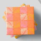 Abstract Retro Groovy Patroon Geel Sinaasappel Roz Tegeltje