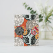 Abstract Retro Japan geïnspireerd Briefkaart (Staand voorkant)