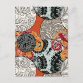 Abstract Retro Japan geïnspireerd Briefkaart (Voorkant)