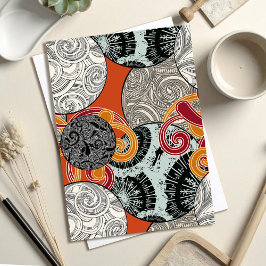 Abstract Retro Japan geïnspireerd Briefkaart
