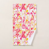Abstract Retro Marmeren Patroon Roze Geel Rood Bad Handdoek (Handdoek)