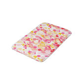 Abstract Retro Marmeren Patroon Roze Geel Rood Badmat (Gekanteld)