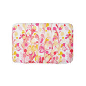 Abstract Retro Marmeren Patroon Roze Geel Rood Badmat (Voorkant)