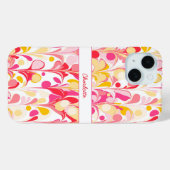 Abstract Retro Marmeren Patroon Roze Gepersonalise Case-Mate iPhone Case (Achterkant (horizontaal))