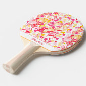 Abstract Retro Marmeren Patroon Roze Gepersonalise Tafeltennisbatje (Voorkant Gekanteld)