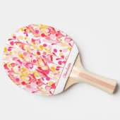 Abstract Retro Marmeren Patroon Roze Gepersonalise Tafeltennisbatje (Zijkant)