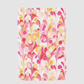 Abstract Retro Marmeren Patroon Roze Golfhanddoek (Voorkant)